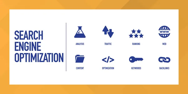 Search Engine Optimization Infographic Icon Set — Stock Vector