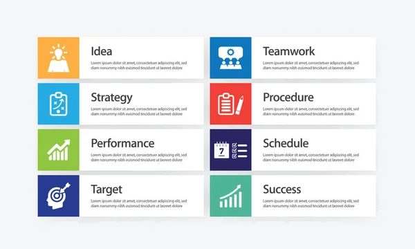 Solução Conjunto de ícones infográficos — Vetor de Stock