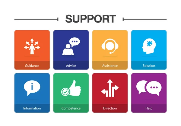 Soporte Juego de iconos de infografía — Vector de stock