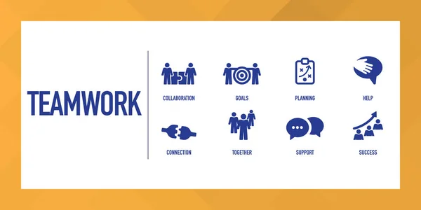 Teamwork Infographic Icon Set - Stok Vektor