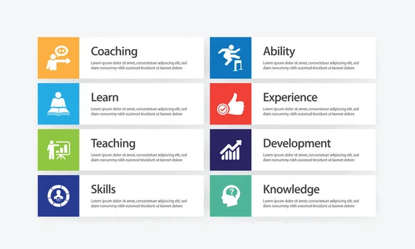 Conjunto de ícones infográficos de treinamento — Vetor de Stock