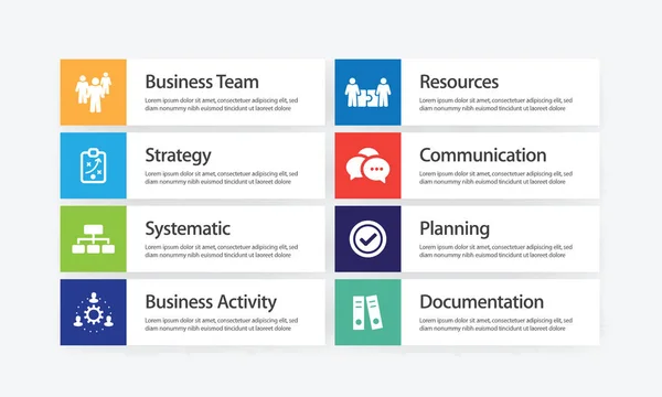 Conjunto de ícones infográficos de fluxo de trabalho — Vetor de Stock