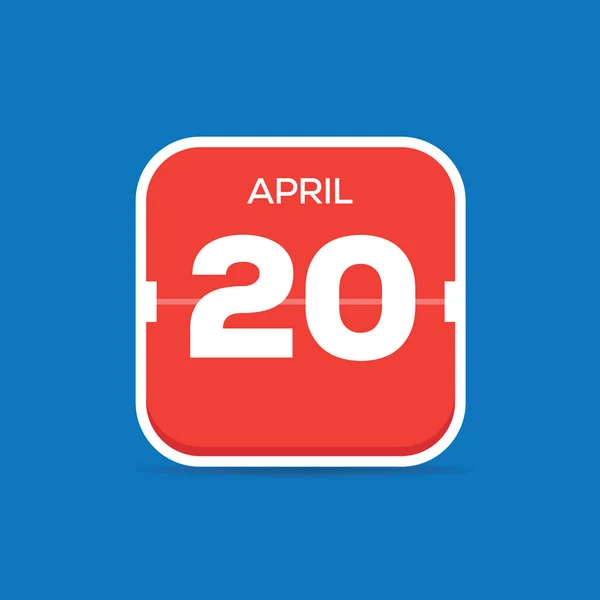 Απριλίου Επίπεδη Εικονίδιο Ημερολογίου Εικονογράφηση Διάνυσμα — Διανυσματικό Αρχείο