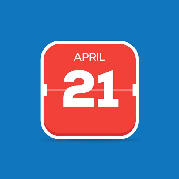 Abril Calendario Icono Plano Ilustración Vectorial — Vector de stock