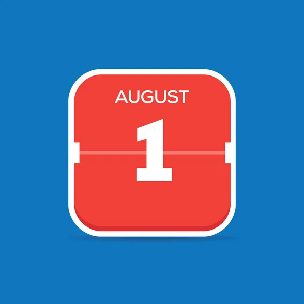 Agosto Calendario Icono Plano Ilustración Vectorial — Vector de stock