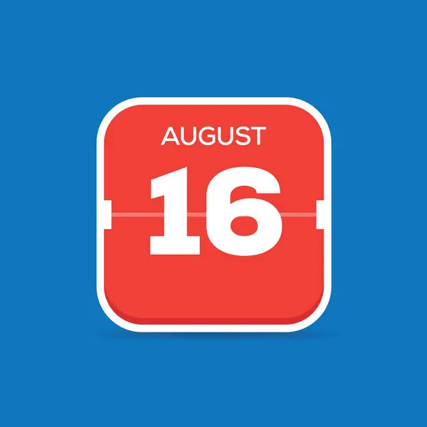 Αυγούστου Επίπεδη Εικονίδιο Ημερολογίου Εικονογράφηση Διάνυσμα — Διανυσματικό Αρχείο