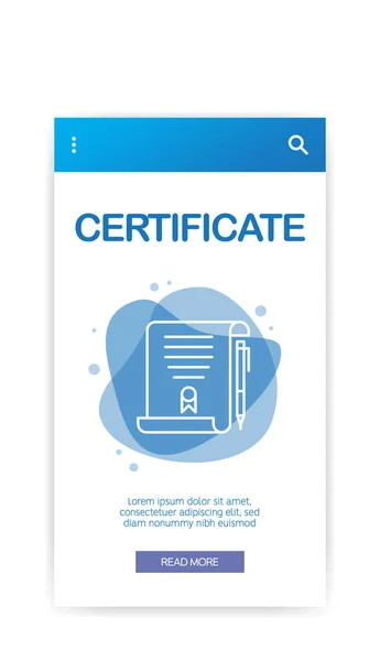 Certificado Infográfico Ilustração Vetorial — Vetor de Stock