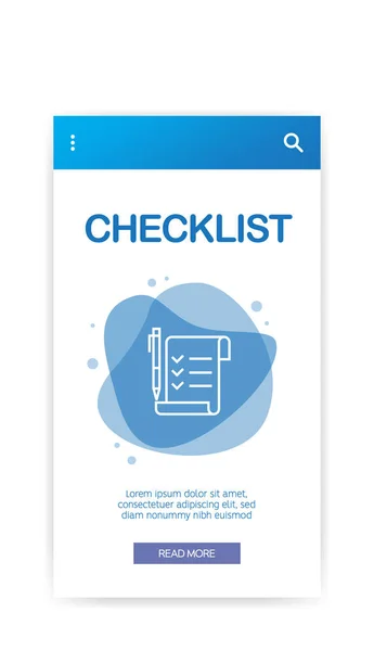 Checklist Infográfico Ilustração Vetorial — Vetor de Stock
