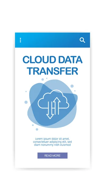 Cloud Dados Transferência Infográfica Ilustração Vetorial — Vetor de Stock