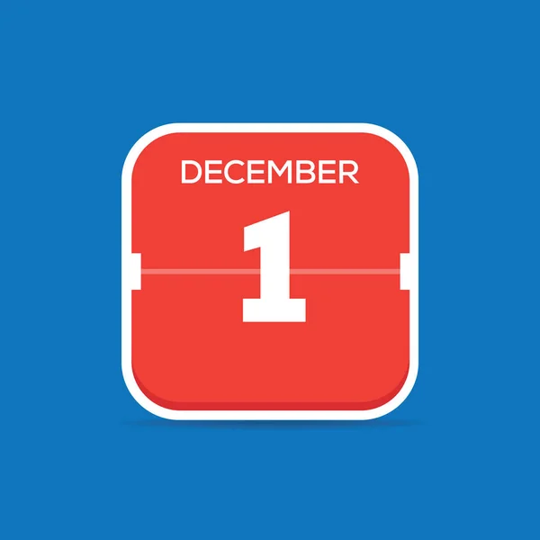 Dicembre Calendario Icona Piatta Illustrazione Vettoriale — Vettoriale Stock