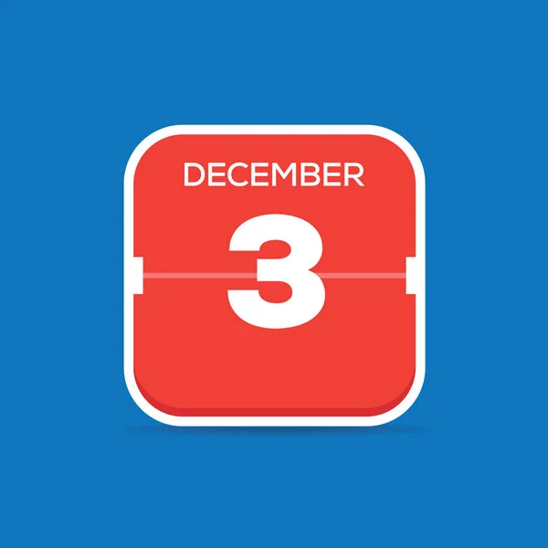 Decembrie Calendar Icoana Plat Ilustrație Vectorială — Vector de stoc