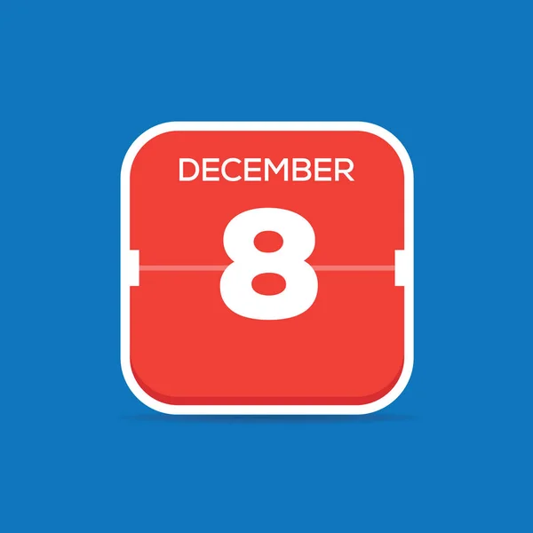 Diciembre Calendario Icono Plano Ilustración Vectorial — Vector de stock