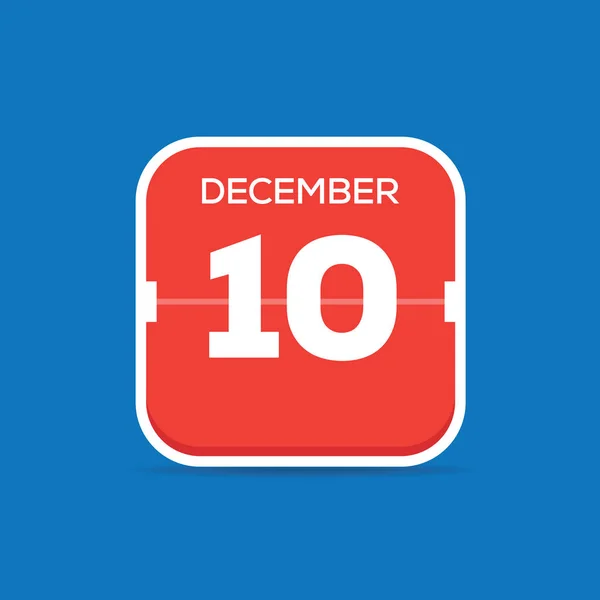 Decembrie Calendar Flat Icon Ilustrație Vectorială — Vector de stoc
