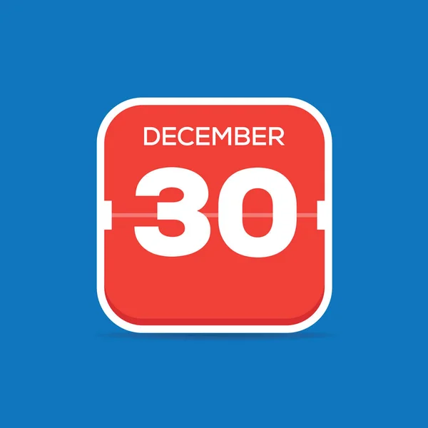 Decembrie Calendar Flat Icon Ilustrație Vectorială — Vector de stoc