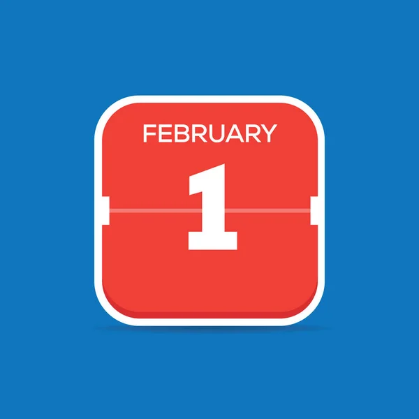 Febbraio Calendario Flat Icon Illustrazione Vettoriale — Vettoriale Stock