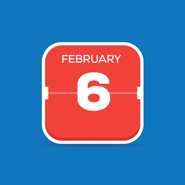 Febrero Calendario Icono Plano Ilustración Vectorial — Vector de stock