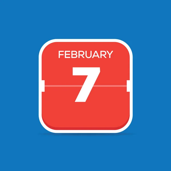 Febrero Calendario Icono Plano Ilustración Vectorial — Vector de stock