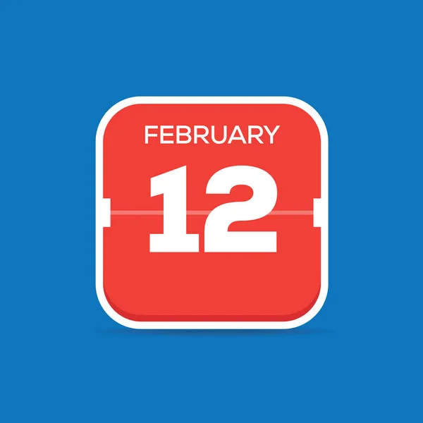 Februar Kalenderblatt Flach Symbol Vektorillustration — Stockvektor