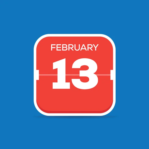 Febbraio Calendario Icona Piatta Illustrazione Vettoriale — Vettoriale Stock