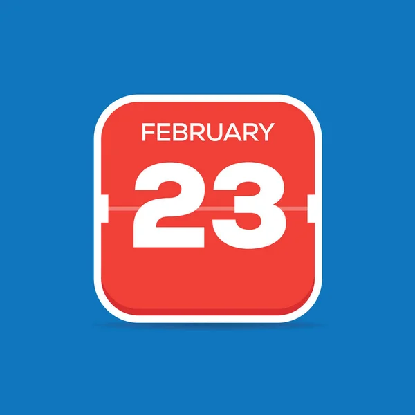 Febbraio Calendario Icona Piatta Illustrazione Vettoriale — Vettoriale Stock