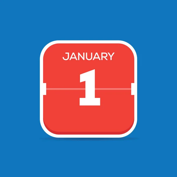Januar Kalenderblatt Flach Symbol Vektorillustration — Stockvektor