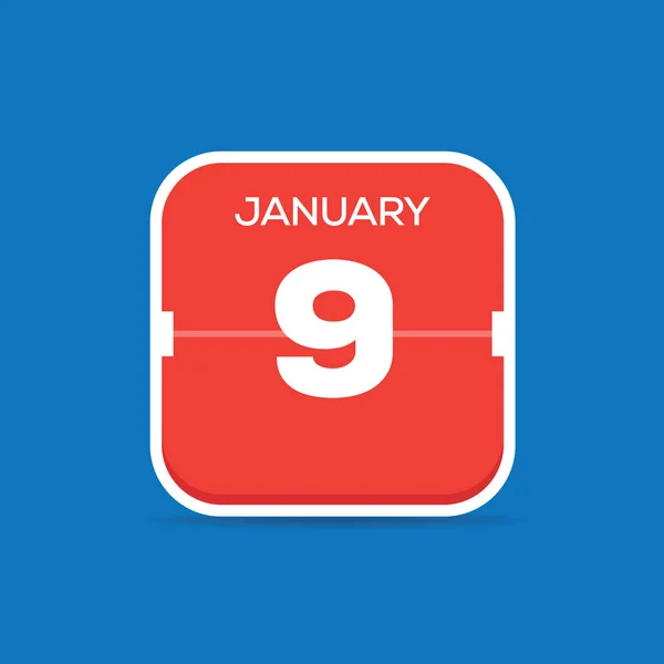 Gennaio Calendario Icona Piatta Illustrazione Vettoriale — Vettoriale Stock