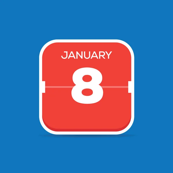 Enero Calendario Icono Plano Ilustración Vectorial — Vector de stock