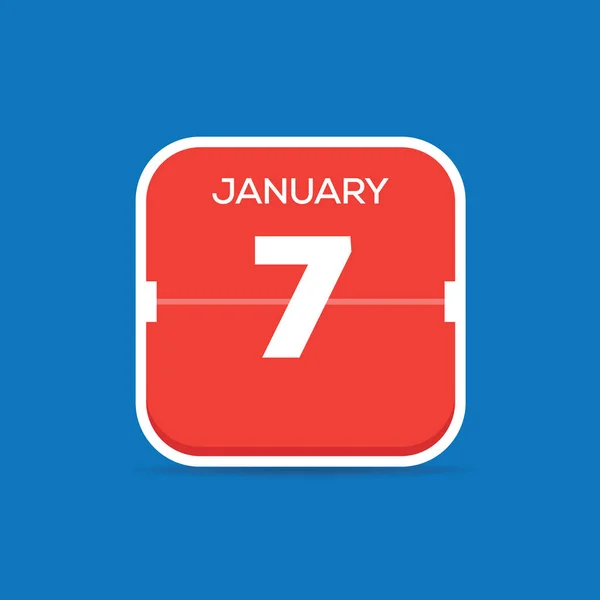 Enero Calendario Icono Plano Ilustración Vectorial — Vector de stock