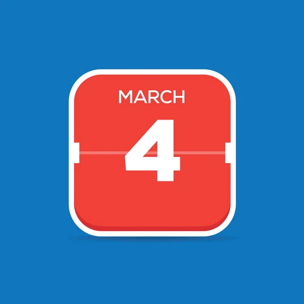 Martie Calendar Icon Plat Ilustrație Vectorială — Vector de stoc