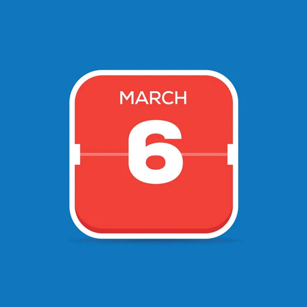 Martie Calendar Icon Plat Ilustrație Vectorială — Vector de stoc