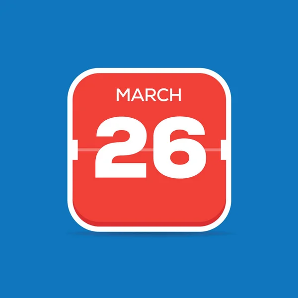 Março Calendário Ícone Plano Ilustração Vetorial — Vetor de Stock