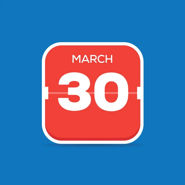 Μαρτίου Επίπεδη Εικονίδιο Ημερολογίου Εικονογράφηση Διάνυσμα — Διανυσματικό Αρχείο