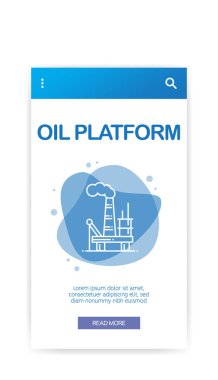 Petrol platformu Infographic, vektör çizim 