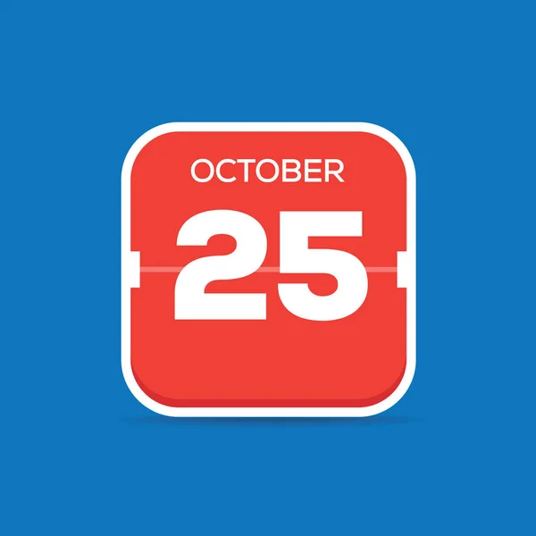 October Calendar Flat Icon Vector Illustration — Stock Vector