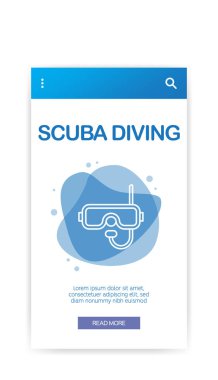 Scuba Diving Infographic, vektör çizim 