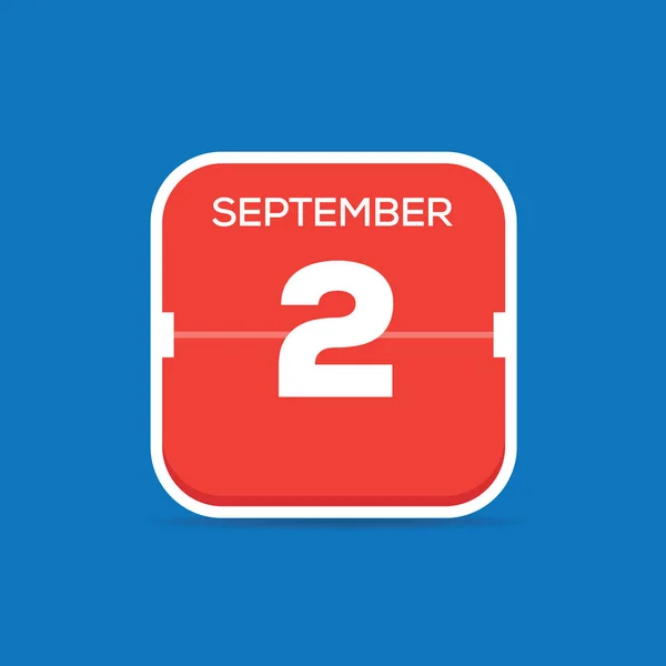 Setembro Calendário Ícone Plano Ilustração Vetorial —  Vetores de Stock
