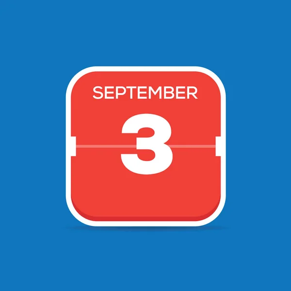 Setembro Calendário Ícone Plano Ilustração Vetorial — Vetor de Stock