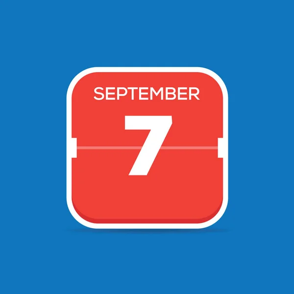 Septembrie Calendar Icon Plat Ilustrație Vectorială — Vector de stoc