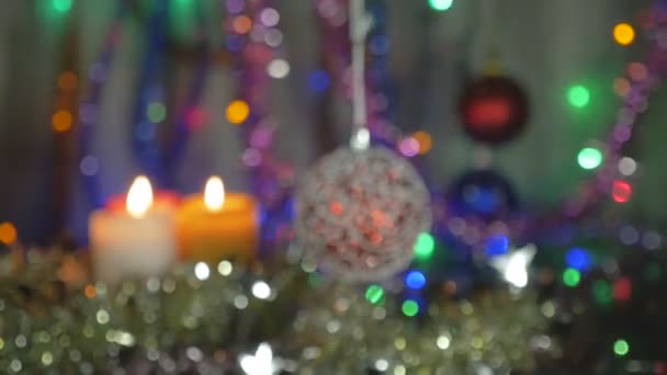 new year and christmas decorations flashing garlands blurred background - Moving Christmas Decorations new year and christmas decorations flashing garlands blurred background - Moving Christmas Decorations