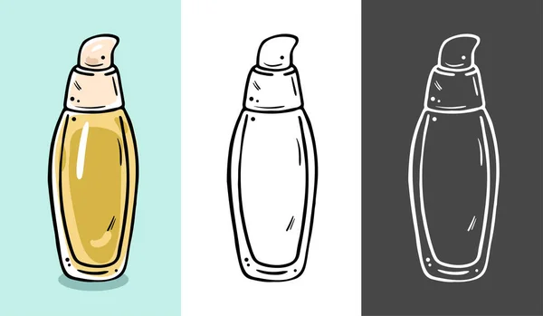Ilustração de frascos de cosméticos. Adequado para creme, loção, fluido, soro . —  Vetores de Stock