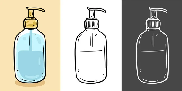 Dispenser per cosmetici. Adatto per disinfettante, sapone liquido, gel doccia . — Vettoriale Stock