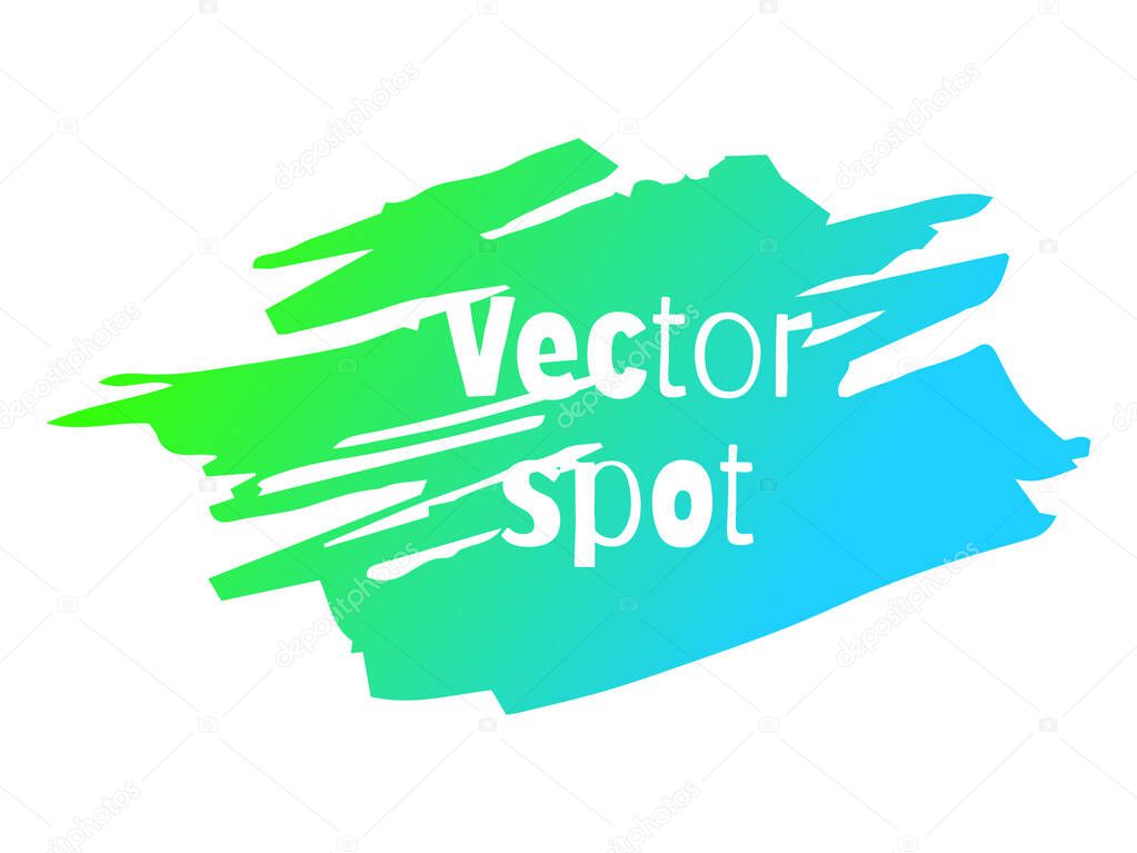 Vector spot illustration. Bright neon gradient. Suitable for background. Isolated on white.