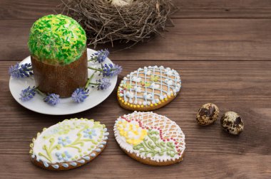 Paskalya kek. Üstten Görünüm. Yakın çekim