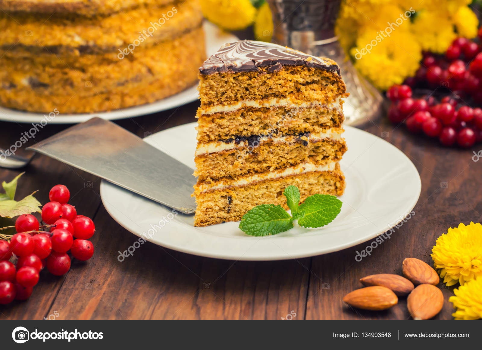 Accent du .selective gâteau traditionnel hongrois Esterhazy