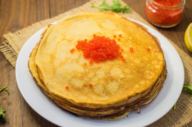 Krep kırmızı havyar. Rus Mutfağı