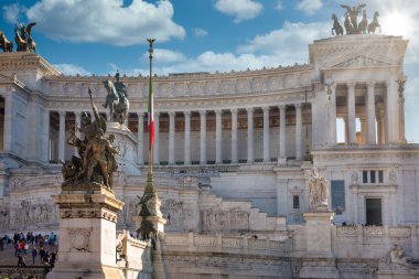 Roma, İtalya - 11 Kasım 2018: Piazza Venezia, manzara Vittorio Emanuele Ii Anıtı, Roma