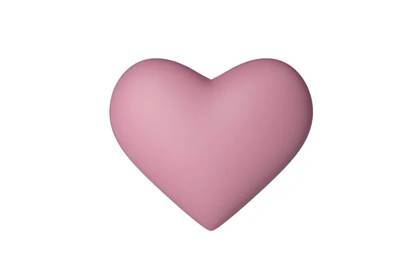 Hjärta 3d illustration. Hjärtat på vit bakgrund. Glad Alla hjärtans dag bakgrund med 3d hjärta. — Stockfoto