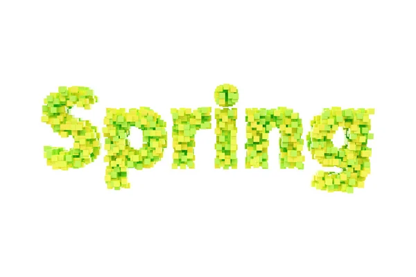 Весна. Весняна тема квіллінг літери з колекції шрифтів. Привіт, весна. Каліграфічне написання . — стокове фото