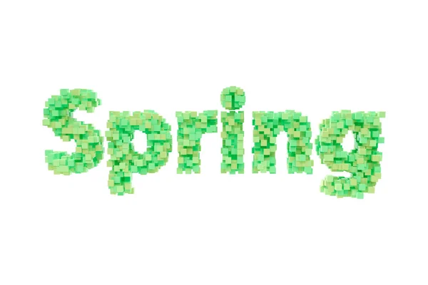 春天。春天主题贺年卡贺年卡字体集合的信。你好春天。书法刻字. — 图库照片