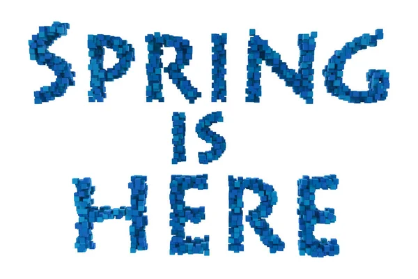 Le printemps. Spring theme quilling letter from quilling fonts collection. Bonjour printemps . — Photo